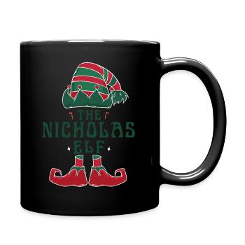 The Nicholas Elf Pajama for Funny Christmas - Full Colour Mug - black - Right