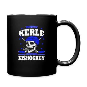 Eishockey Echte Kerle spielen Eishockey - Tasse einfarbig - Schwarz - Rechts