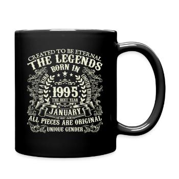 January 1995 Anniversary 1995 January Year - Full Colour Mug - black - Right