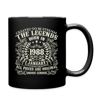 January 1988 Anniversary 1988 January Year - Full Colour Mug - black - Right