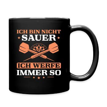 Dartspieler Ich bin nicht sauer Dart - Tasse einfarbig - Schwarz - Rechts
