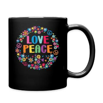Chemise de Couronne de paix d’amour floral - fleur Hippie - Mug uni - noir - Droite