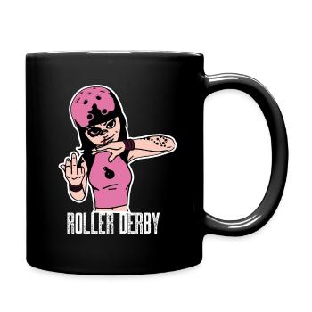 Roller Derby Skater Girl Rollers en ligne - Mug uni - noir - Droite