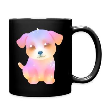 Chien scintillant mignon - chiot coloré - kawaii - Mug uni - noir - Droite