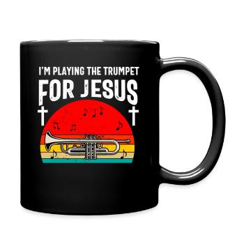 Christlicher Trompeter Musik Anbetungsspaß - Tasse einfarbig - Schwarz - Rechts