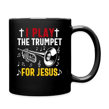 Christlicher Trompeter Musik Anbetungsspaß - Tasse einfarbig - Schwarz - Rechts