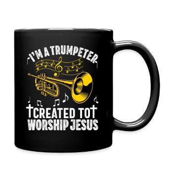 Christlicher Trompeter Musik Anbetungsspaß - Tasse einfarbig - Schwarz - Rechts