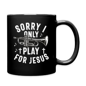 Christlicher Trompeter Musik Anbetungsspaß - Tasse einfarbig - Schwarz - Rechts