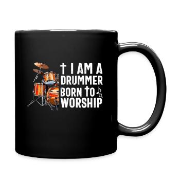 Christian Drummer Drum Player Stick Men Jesus - Full Colour Mug - black - Right