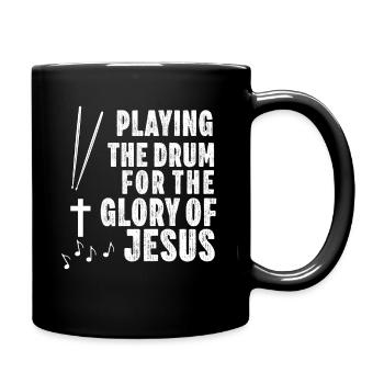 Tambour Chrétien Tambour Joueur Bâton Hommes Jésus - Mug uni - noir - Droite