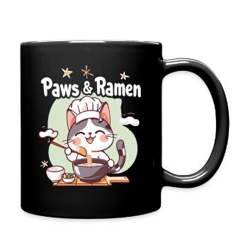 Pattes et Ramen Chats Drôles Dictons D’animaux - Mug uni - noir - Droite
