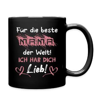 Beste Mama - Tasse einfarbig - Schwarz - Rechts