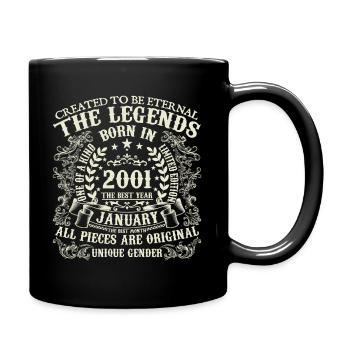 January 2001 Anniversary 2001 January Year - Full Colour Mug - black - Right