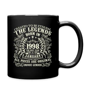 Janvier 1998 anniversaire 1998 Janvier année - Mug uni - noir - Droite