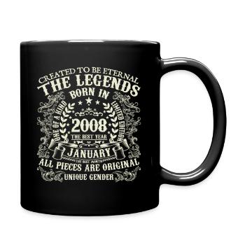 January 2008 Anniversary 2008 January Year - Full Colour Mug - black - Right