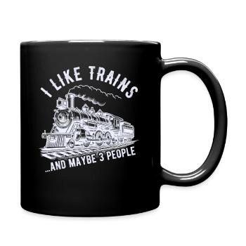Zug Lokomotive Eisenbahn Zugführer Lokführer - Tasse einfarbig - Schwarz - Rechts