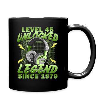 Level 45 Unlocked 45 Jahre Geburtstag 1979 - Tasse einfarbig - Schwarz - Rechts