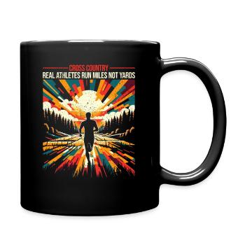 Cross-country - Les vrais athlètes courent des kilomètres et non des verges - Mug uni - noir - Droite