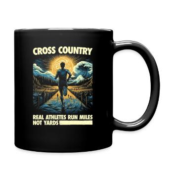 Cross-country - Les vrais athlètes courent des kilomètres et non des verges - Mug uni - noir - Droite