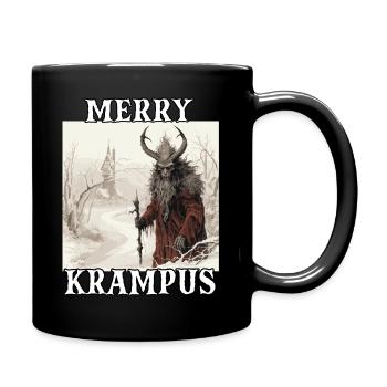 Merry Krampus | Kramperl | Krampus Kostüm - Tasse einfarbig - Schwarz - Rechts