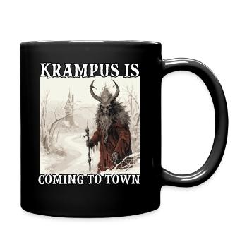 Krampus Maske | Krampus Kostüm Kramperl | - Tasse einfarbig - Schwarz - Rechts