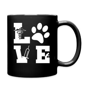 Tierliebhaber Veterinärassistent - Tasse einfarbig - Schwarz - Rechts