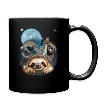 Weltraum Faultiere - Müde, Teenager, Faultier - Tasse einfarbig - Schwarz - Rechts