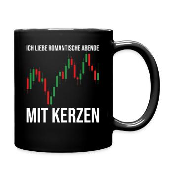 Romantische Abende mit Kerzen - Tasse einfarbig - Schwarz - Rechts