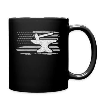 Schmieden Schmied Hufschmied Geschenk - Tasse einfarbig - Schwarz - Rechts
