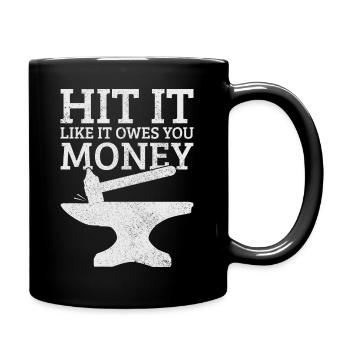 Schmieden Schmied Hufschmied Geschenk - Tasse einfarbig - Schwarz - Rechts