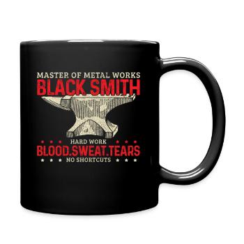 Schmieden Schmied Hufschmied Geschenk - Tasse einfarbig - Schwarz - Rechts