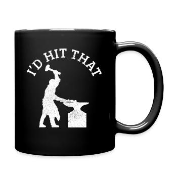 Forging Blacksmith Farrier Gift - Full Colour Mug - black - Right