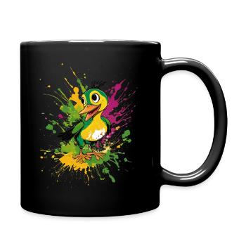 Fröhlichen Entlein - Tasse einfarbig - Schwarz - Rechts