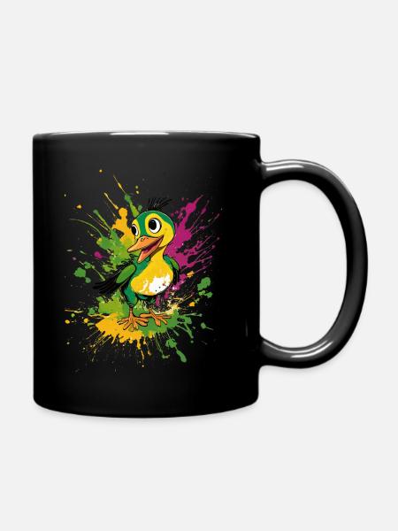 Fröhlichen Entlein - Tasse einfarbig - Schwarz