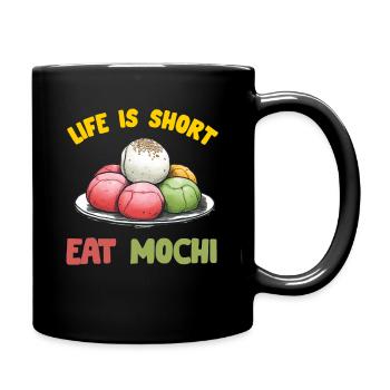 Mochi Japanischer Reiskuchen Süßigkeiten Snack Süßes Mochi - Tasse einfarbig - Schwarz - Rechts