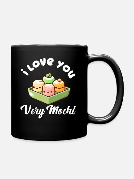 Mochi Gâteau de riz japonais Candy Snack Mochi sucré - Mug uni - noir