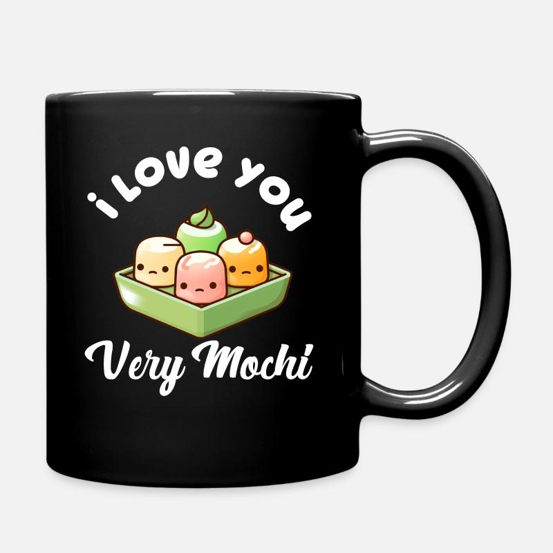 Mochi Gâteau de riz japonais Candy Snack Mochi sucré - Mug uni - noir