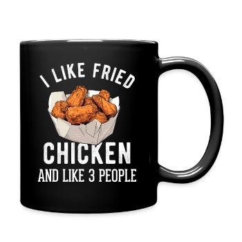 Hühnchen und Waffeln Gebratene Hähnchenflügel Liebhaber - Tasse einfarbig - Schwarz - Rechts