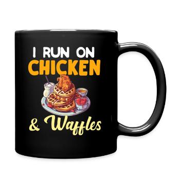 Hühnchen und Waffeln Gebratene Hähnchenflügel Liebhaber - Tasse einfarbig - Schwarz - Rechts