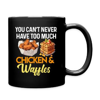 Hühnchen und Waffeln Gebratene Hähnchenflügel Liebhaber - Tasse einfarbig - Schwarz - Rechts