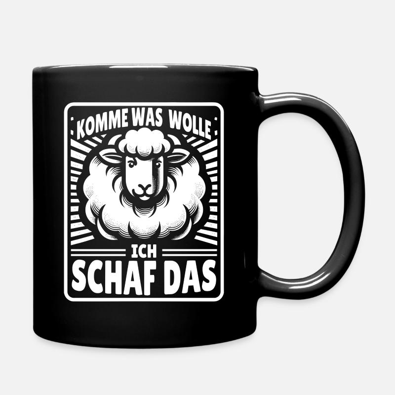 Schaf Motivation Prüfung Glück Spruch Geschenk - Tasse einfarbig - Schwarz