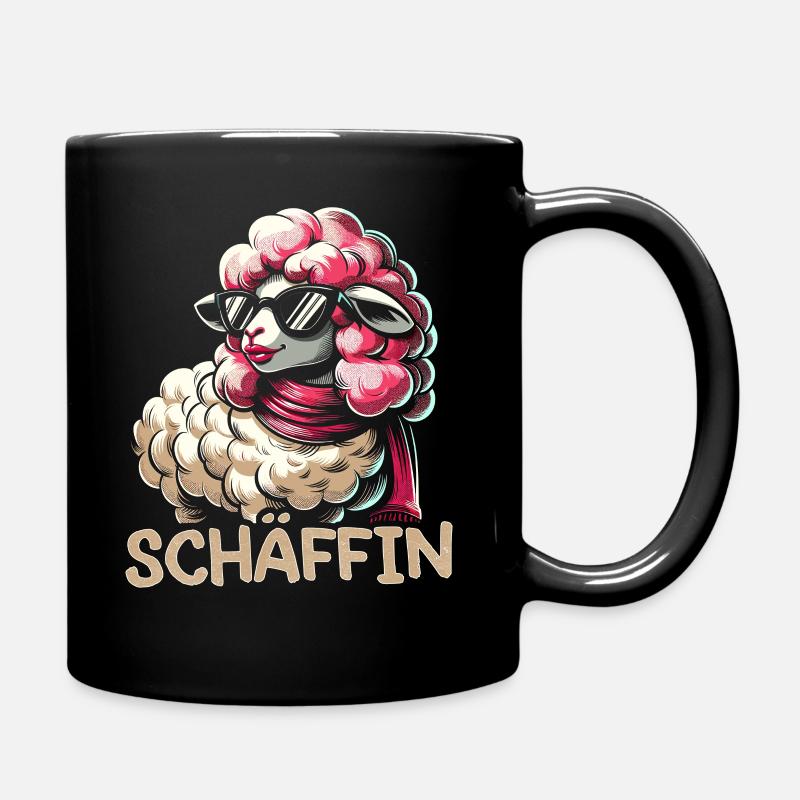 Chef Chefin Schaf Geschenk Schäfin Spruch - Tasse einfarbig - Schwarz