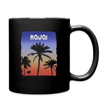 Kauai Hawaï coucher de soleil vacances Souvenir palmier - Mug uni - noir - Droite