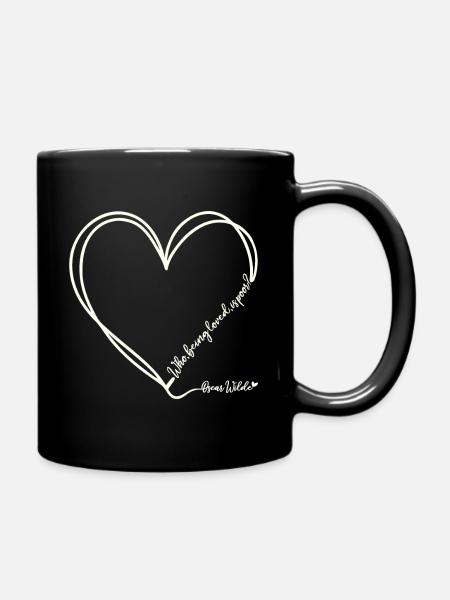 Oscar Wilde's love quote design - Full Colour Mug - black