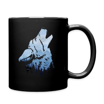 Cadeau de loup hurlant - Mug uni - noir - Droite
