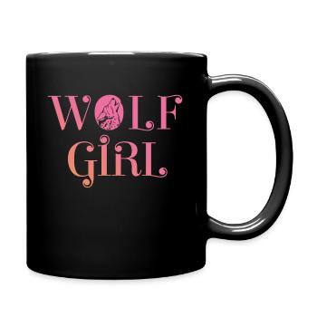 Cadeau de fille de loup - Mug uni - noir - Droite