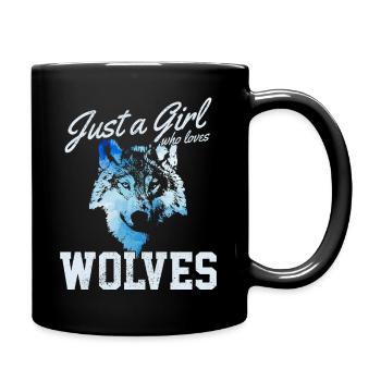 Cadeau de loup - Mug uni - noir - Droite