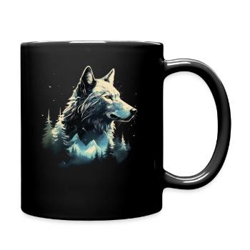 Wolf Mountains Nature Gift - Full Colour Mug - black - Right