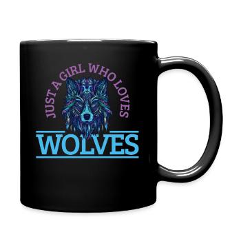 Cadeau de loup - Mug uni - noir - Droite