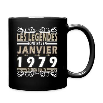 45e anniversaire janvier Vintage 1979 Original - Tasse einfarbig - Schwarz - Rechts